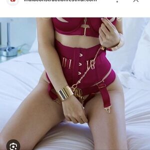 Honey Birdette Bold Red Garter Belt Size M Never use